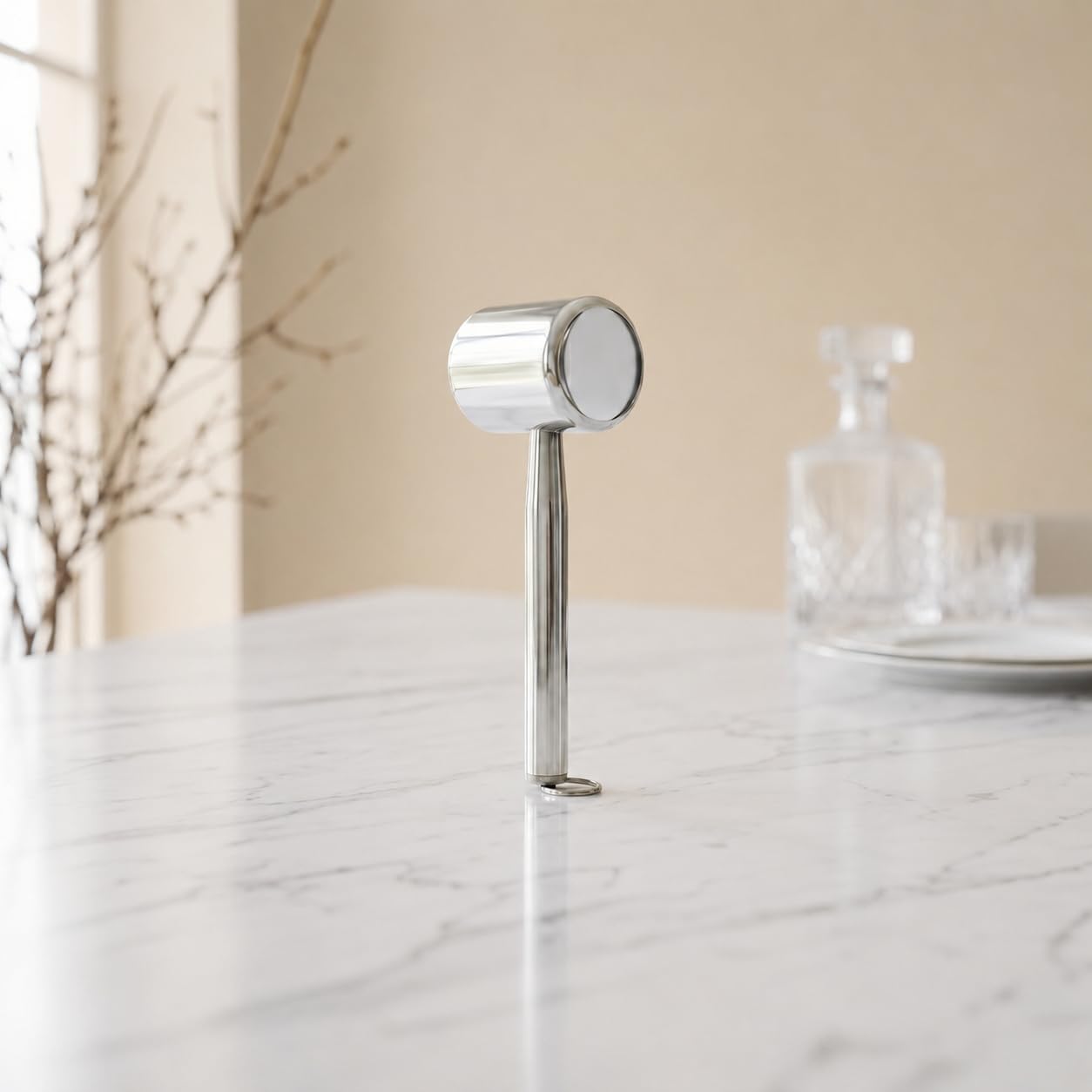 Gurubhai Equipments Stainless Steel Meat Tenderizer Mallet Dual Sided Meat Hammer for Chicken Steak Beef Veal Cutlets Kitchen Meat Pounder Tool