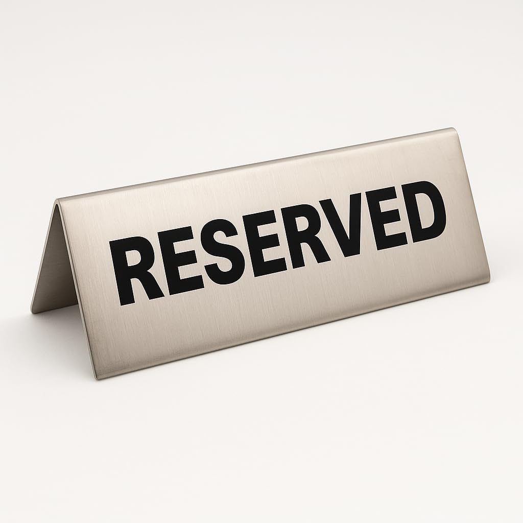 Gurubhai Equipments Reserved Table Sign – Set of 6 | Double-Sided "RESERVED" Sign for Restaurant Tables, Cafes, Banquets & Events – Durable & Easy to Read