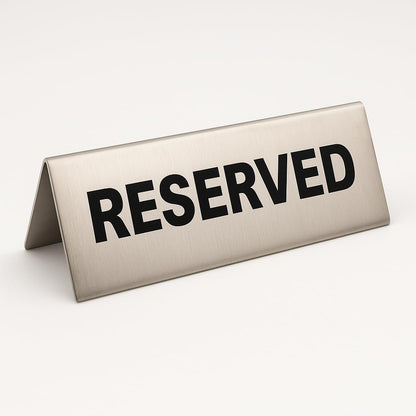 Gurubhai Equipments Reserved Table Sign – Set of 6 | Double-Sided "RESERVED" Sign for Restaurant Tables, Cafes, Banquets & Events – Durable & Easy to Read