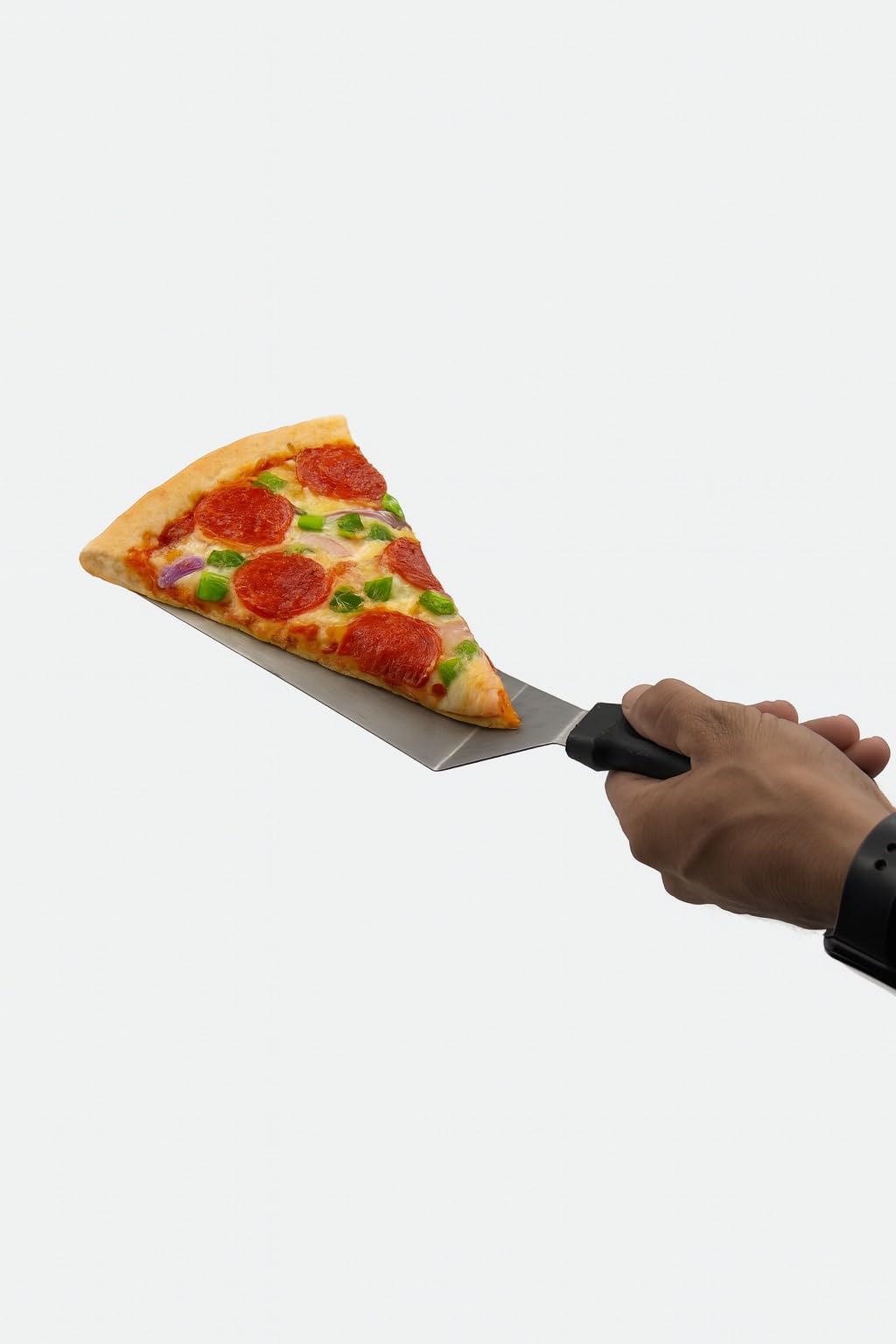 Gurubhai Equipments Stainless Steel Pizza Server with Ergonomic Handle | Heavy-Duty Pizza Slice Lifter for Home, Restaurant & Bakery Use | Ideal for Cake, Pie & Pizza Serving