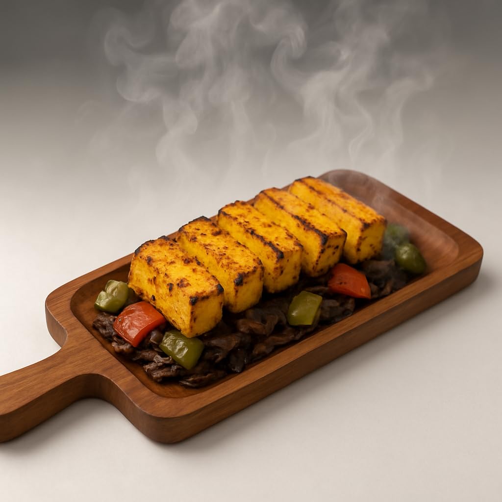 GURUBHAI EQUIPMENTS Wooden Serving Tray with Handle Set of 3 – Rectangular Sizzler Plate Base for Hot Sizzling Platters | Durable Hardwood Underliner for Restaurants, Café & Home
