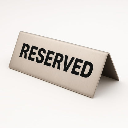 Gurubhai Equipments Reserved Table Sign – Set of 6 | Double-Sided "RESERVED" Sign for Restaurant Tables, Cafes, Banquets & Events – Durable & Easy to Read