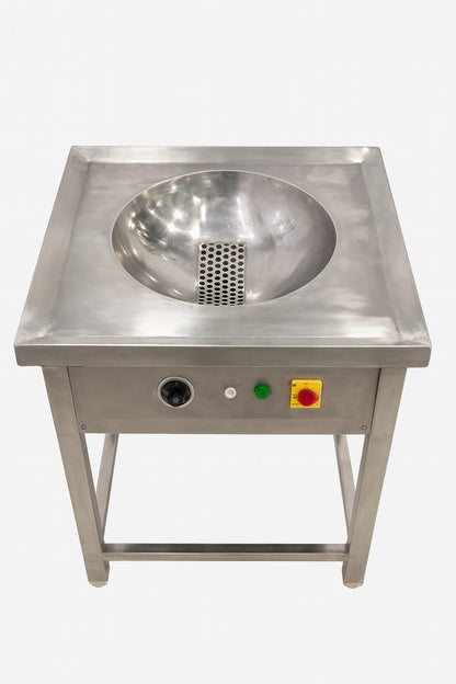 Gurubhai Equipments Electric Kadai for Commercial Use | Stainless Steel Body with Deep Bowl & Drain | Heavy-Duty Countertop Griddle Appliance for Hotel, Restaurant & Catering Kitchen
