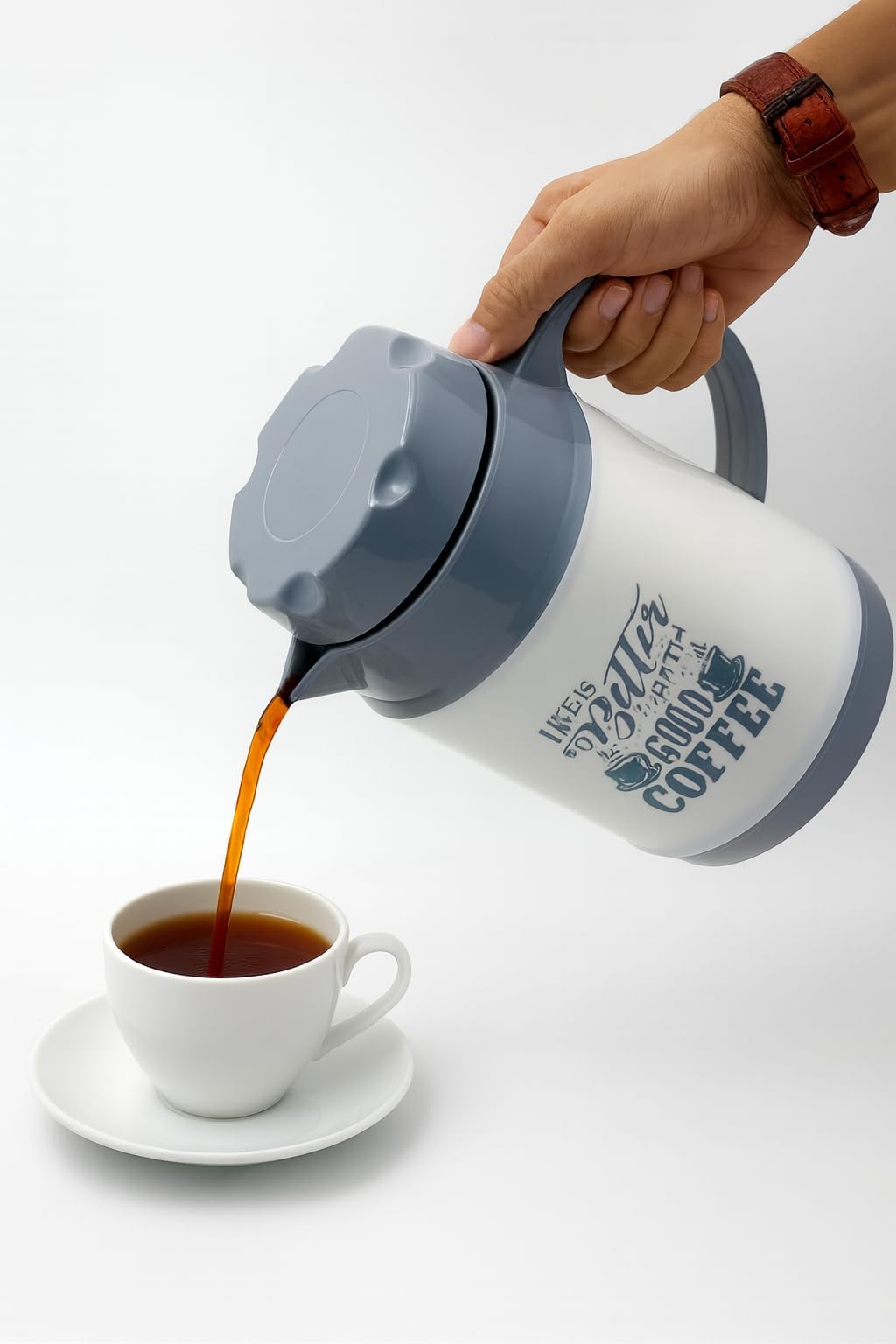 Gurubhai Equipments Stainless Steel Sambar & Sauce Serving Jug with Lid