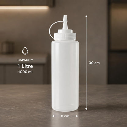 GURUBHAI EQUIPMENTS Ketchup Sauce Bottles | Commercial Squeeze Dispensers for Restaurants, Hotels, Cafeterias & Home Use | Reusable Plastic Bottle for Tomato Sauce, Chutney
