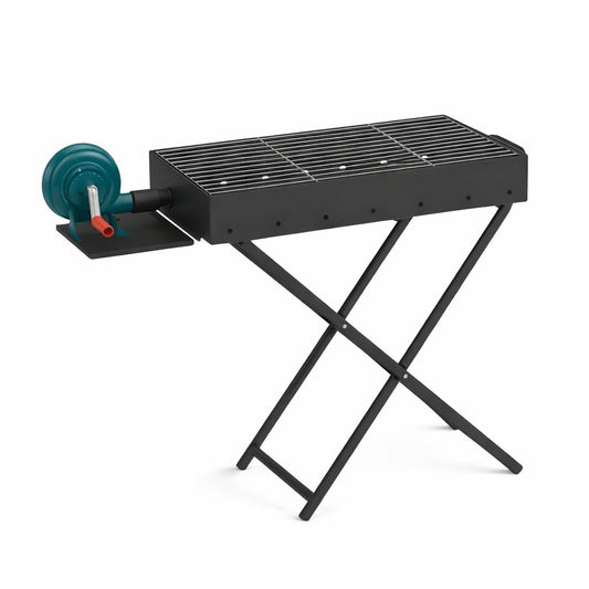 Gurubhai Equipments Commercial Charcoal Grill with Blower & Stand | Heavy Duty Barbecue Bhatti for Roasting & Grilling | Coal BBQ Grill for Restaurants, Catering & Outdoor Cooking
