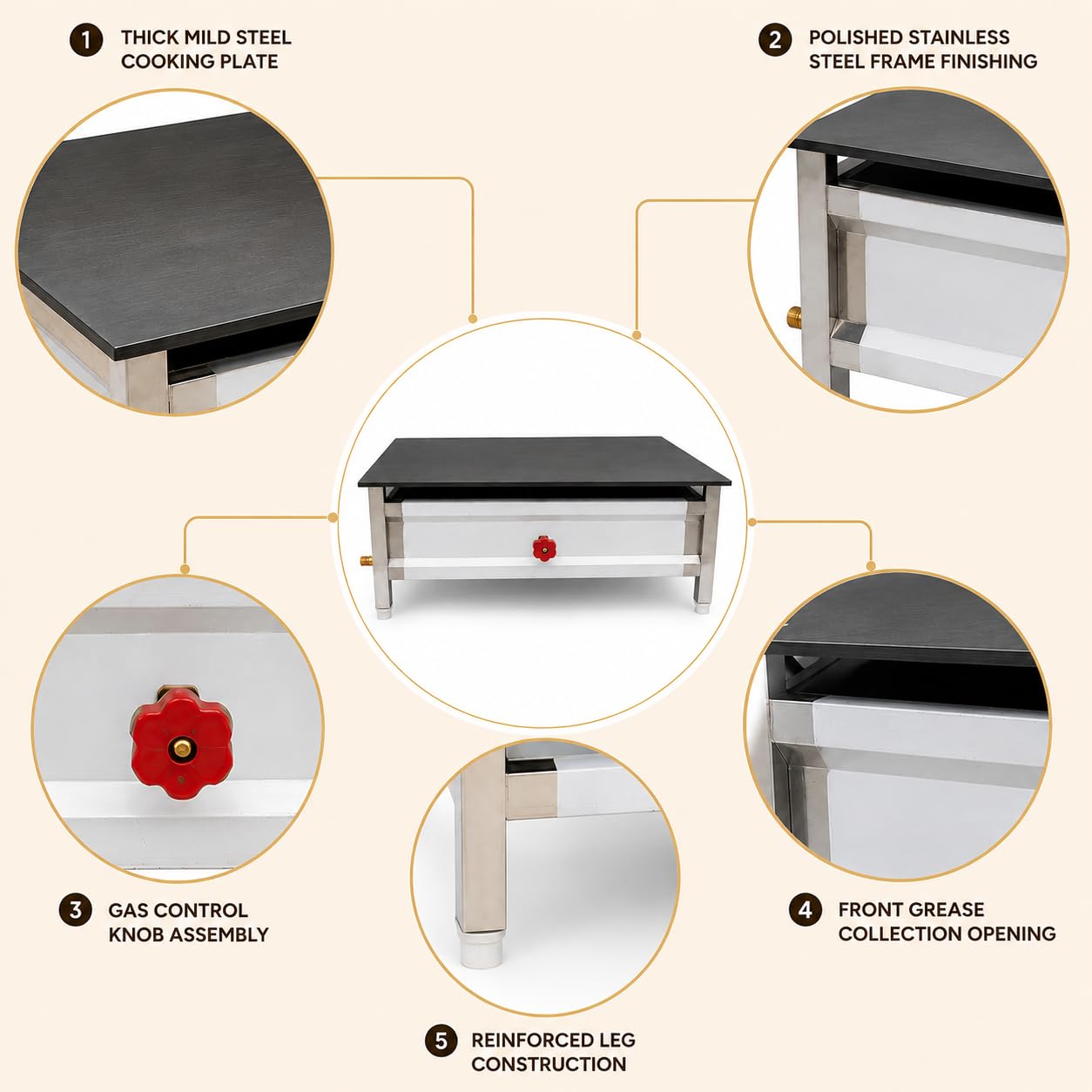 Gurubhai Equipments Stainless Steel Roti Bhatti – Commercial Gas Roti Bhatti for Hotel & Restaurant Use | Heavy-Duty Roti Cooking Bhatti with Bullet Burner for Tandoor & Kitchen Use