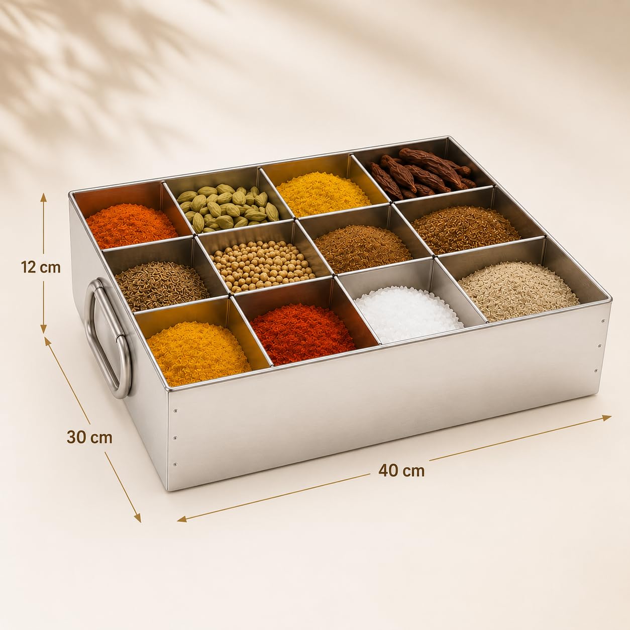 GURUBHAI EQUIPMENTS Stainless Steel Masala Peti | Compartments Spice Box | Masala Container | Spice Box for Kitchen, Restaurant & Hotel use