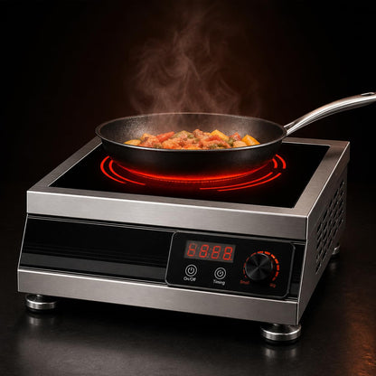 Gurubhai Equipment Commercial Induction Cooktop | Flat Induction Stove with Temperature Control | Heavy Duty Commercial Induction for Restaurant, Hotel & Catering Kitchen