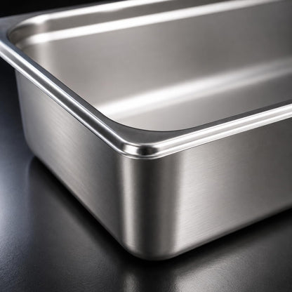 GURUBHAI EQUIPMENTS Gn Pan Food Container 1/2 100mm (4" Deep) Stainless Steel Gastronorm Pan with Lid-(Set of 1) – Easy-to-Clean Food Storage Solution for Commercial Kitchens, Catering use
