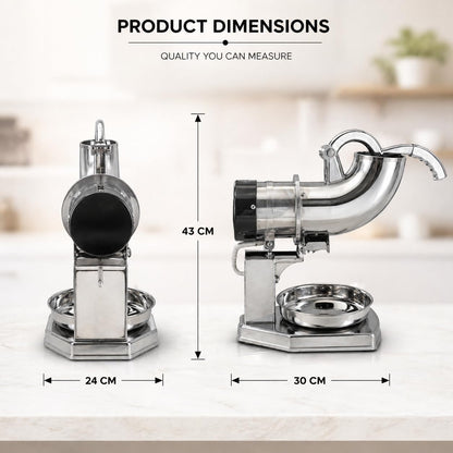 Gurubhai Equipments Commercial Heavy Duty Stainless Steel Gola Machine | Electric Ice Shaver & Ice Crusher | Snow Cone Maker for Juice Shop, Restaurant, Café & Home Kitchen