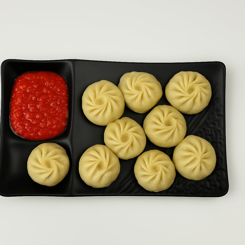 GURUBHAI EQUIPMENTS Melamine Serving Platter – Set of 6 | Unbreakable Bat Platter/Trays for French Fries, Momos, Rolls, Snacks & Desserts | Stylish & Durable Platters for Home, Cafés & Restaurants