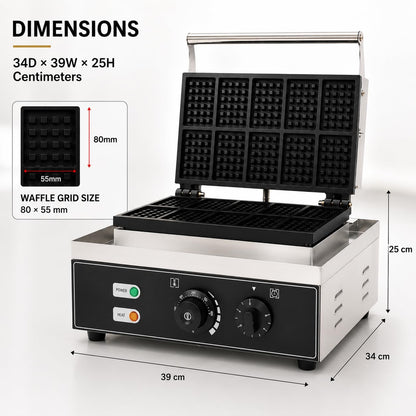 Gurubhai Equipments Biscuit Waffle Machine, Commercial Electric Biscuit Maker, Non-Stick Waffle Biscuit Baker for Cafe Bakery Restaurant