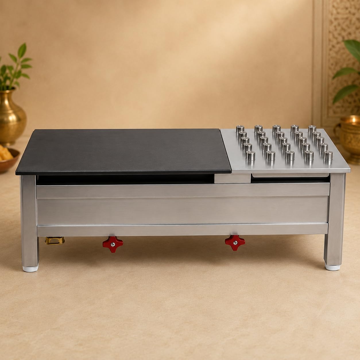 Gurubhai Equipments Stainless Steel Roti Bhatti – Commercial Gas Roti Bhatti for Hotel & Restaurant Use | Heavy-Duty Roti Cooking Bhatti with Bullet Burner for Tandoor & Kitchen Use