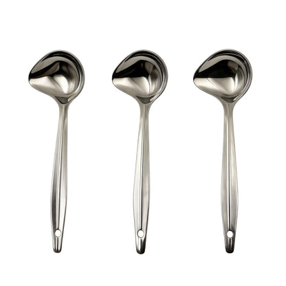 Gurubhai Equipments Stainless Steel Chutney Spoon Set – Pack of 3 Durable Serving Spoons for Chutney, Sauce & Pickle | Rust-Resistant, Easy-to-Clean Small Ladle for Home & Restaurant Use