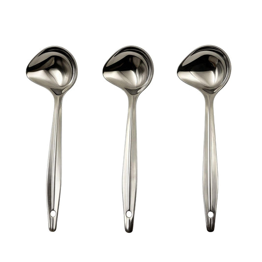 Gurubhai Equipments Stainless Steel Chutney Spoon Set – Pack of 3 Durable Serving Spoons for Chutney, Sauce & Pickle | Rust-Resistant, Easy-to-Clean Small Ladle for Home & Restaurant Use