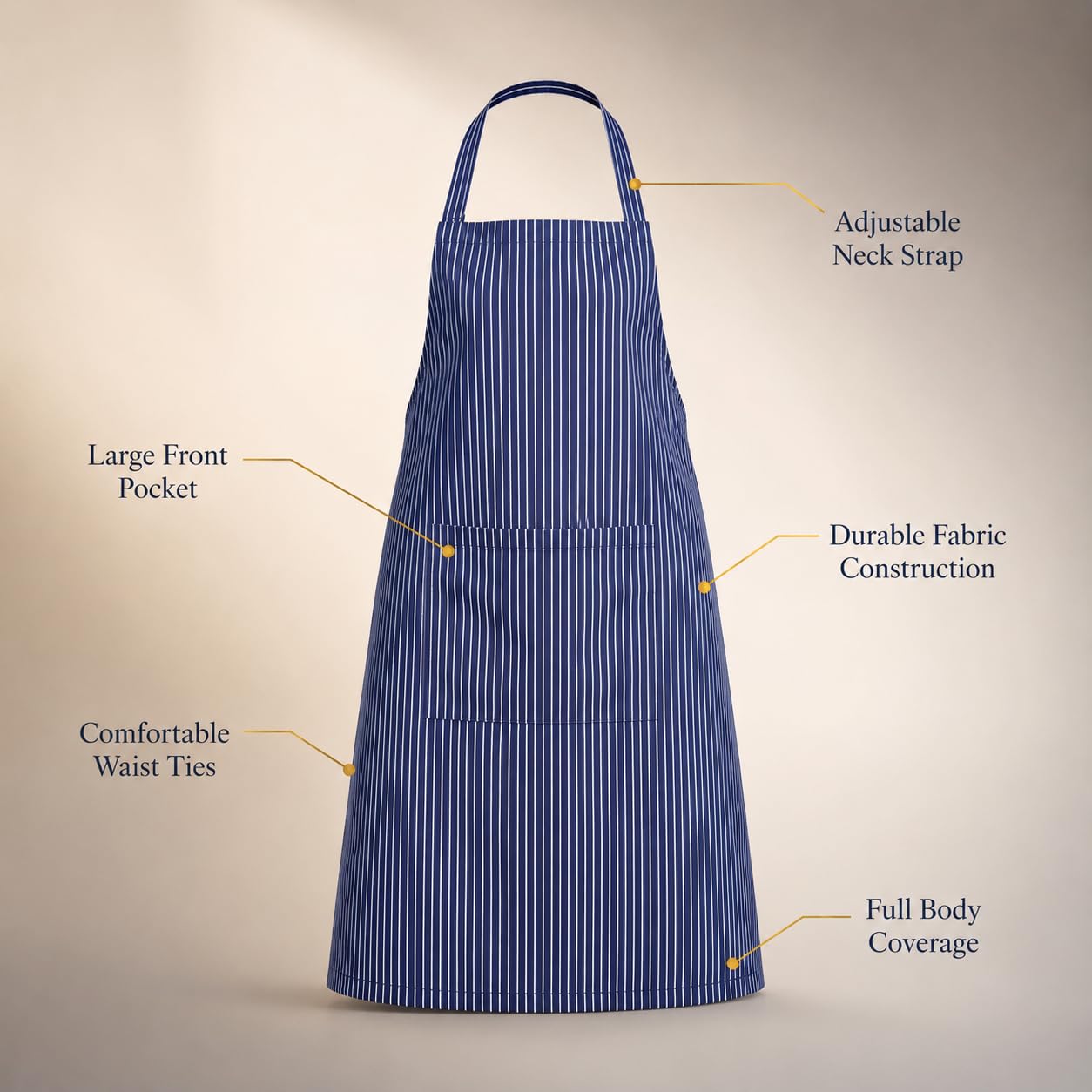 GURUBHAI EQUIPMENTS Chef Apron with Hat Set | Adjustable Kitchen Apron with Front Pocket for Men & Women | Professional Cooking Uniform for Restaurants, Cafés & Catering Use