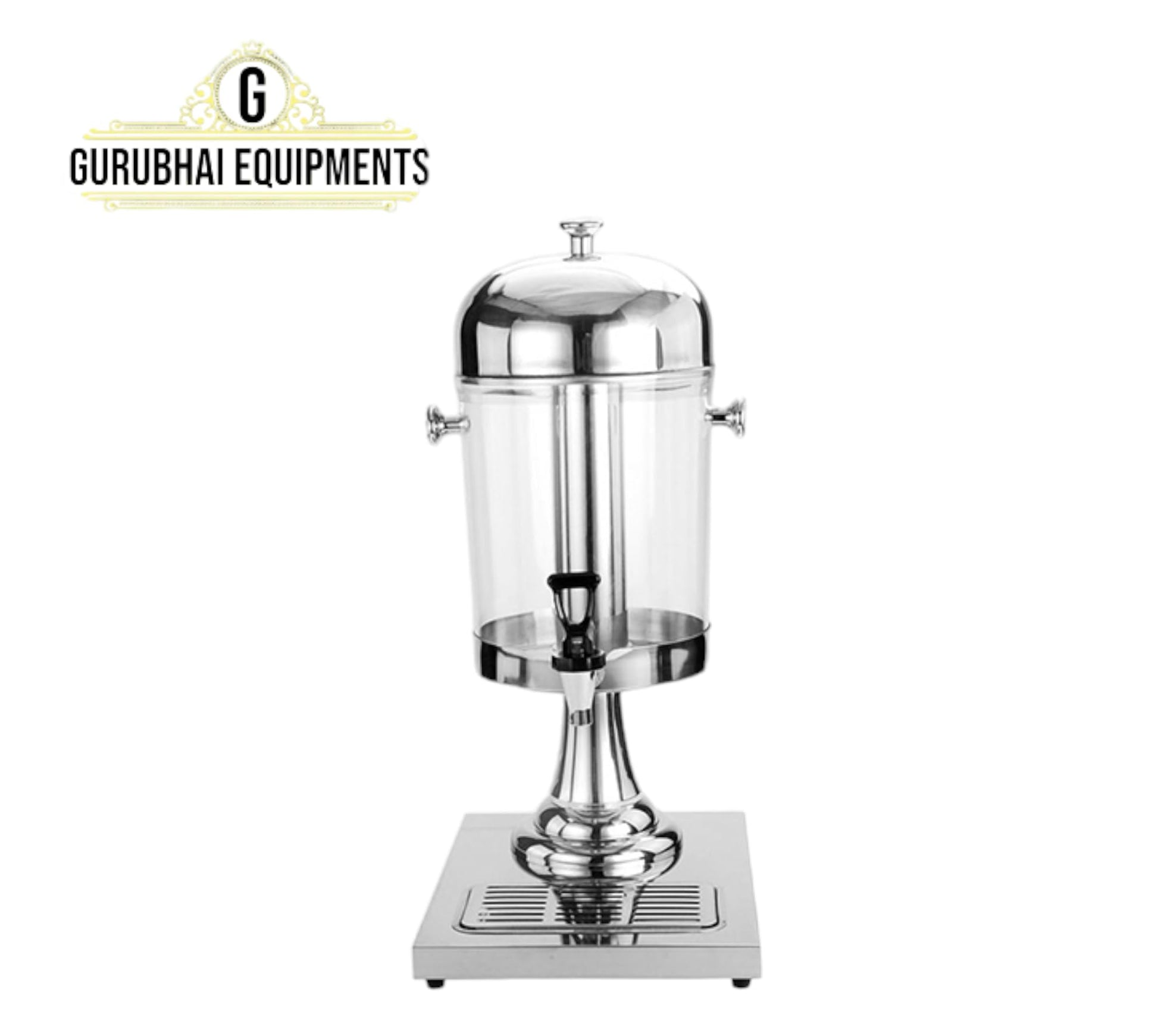 Gurubhai Equipments 8-Litre Commercial Juice Dispenser – Stainless Steel Cold Drink & Beverage Dispenser for Restaurants, Hotels & Events | Ideal for Juice, Milk, Lemonade & Iced Tea
