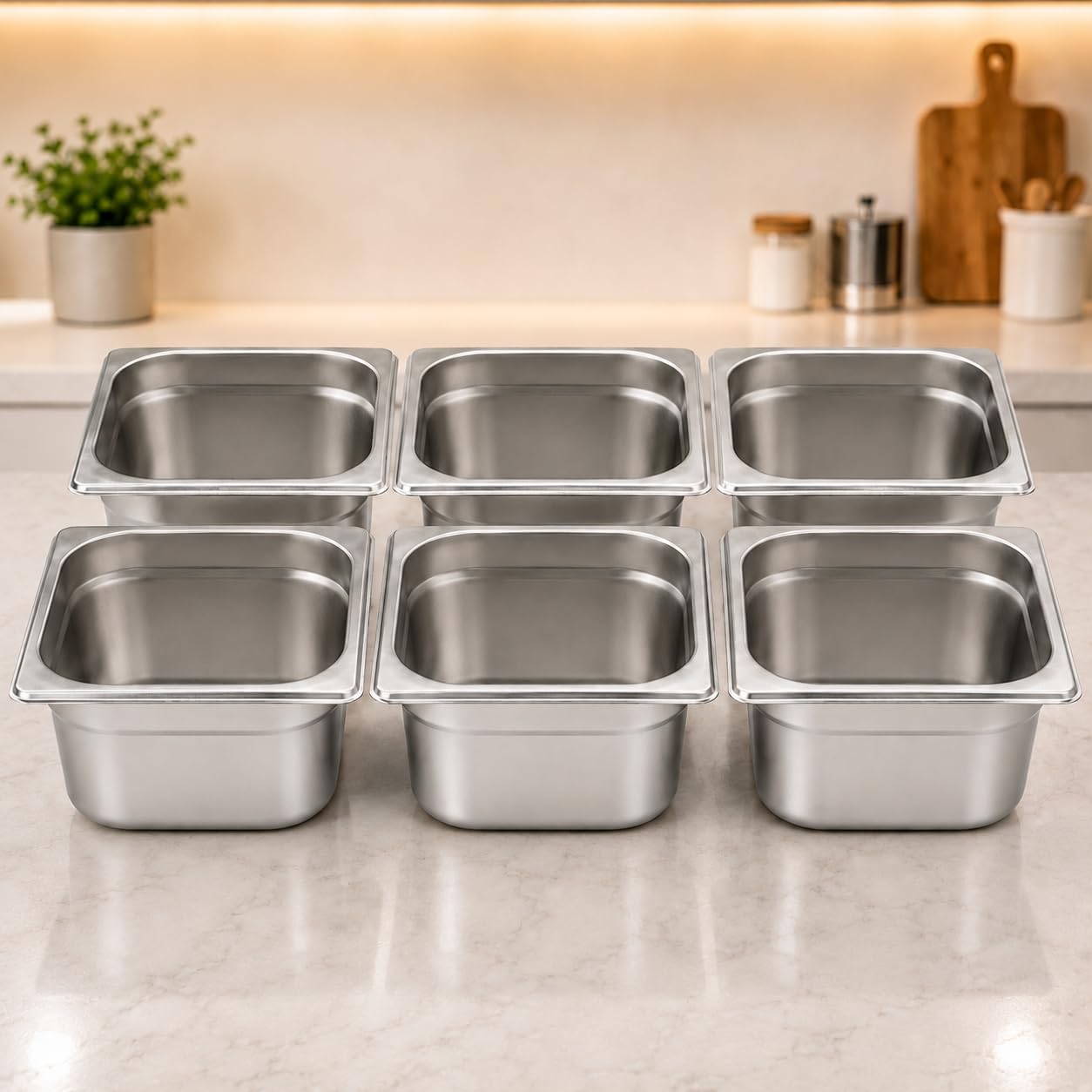 GURUBHAI EQUIPMENTS Gn Pan Food Container 1/2 100mm (4" Deep) Stainless Steel Gastronorm Pan with Lid-(Set of 1) – Easy-to-Clean Food Storage Solution for Commercial Kitchens, Catering use