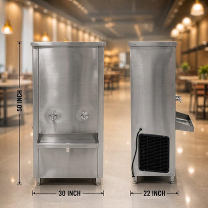 Gurubhai Equipments 150L Stainless Steel Water Cooler | Commercial Drinking Water Cooler Machine | Heavy Duty Electric Water Cooler for Office, School & Restaurant