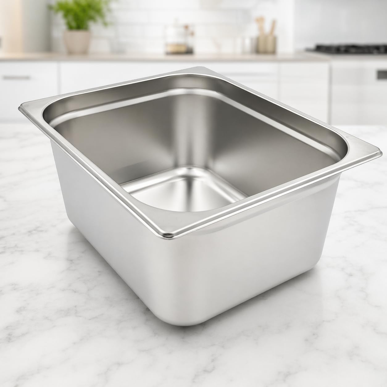 GURUBHAI EQUIPMENTS Gn Pan Food Container 1/2 100mm (4" Deep) Stainless Steel Gastronorm Pan with Lid-(Set of 1) – Easy-to-Clean Food Storage Solution for Commercial Kitchens, Catering use