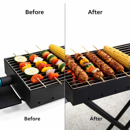 Gurubhai Equipments Commercial Charcoal Grill with Blower & Stand | Heavy Duty Barbecue Bhatti for Roasting & Grilling | Coal BBQ Grill for Restaurants, Catering & Outdoor Cooking
