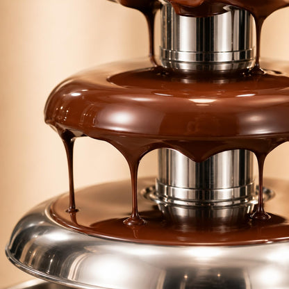 Gurubhai Equipments Electric Chocolate Fountain Machine with Stainless Steel Tower | 5-Tier Chocolate Fountain | Motor & Heating Control for Parties, Hotels, Catering & Events