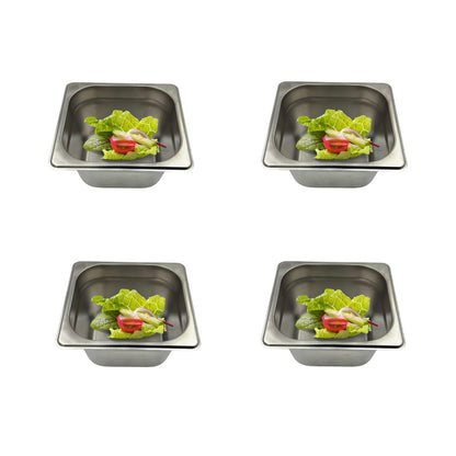 GURUBHAI EQUIPMENTS Gn Pan Food Container 1/2 100mm (4" Deep) Stainless Steel Gastronorm Pan with Lid-(Set of 1) – Easy-to-Clean Food Storage Solution for Commercial Kitchens, Catering use