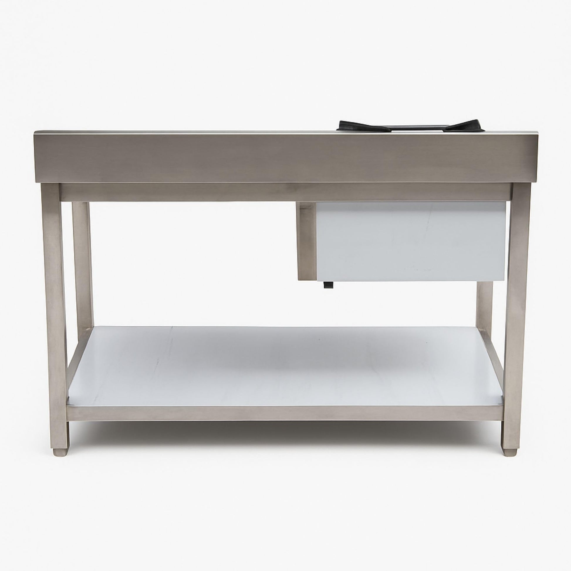 GURUBHAI EQUIPMENTS Stainless Steel Commercial Gas Burner Table – Single Burner Cooking Range with Worktop, Backsplash & Under Shelf | Heavy-Duty Cooking Station for Hotel, Restaurant