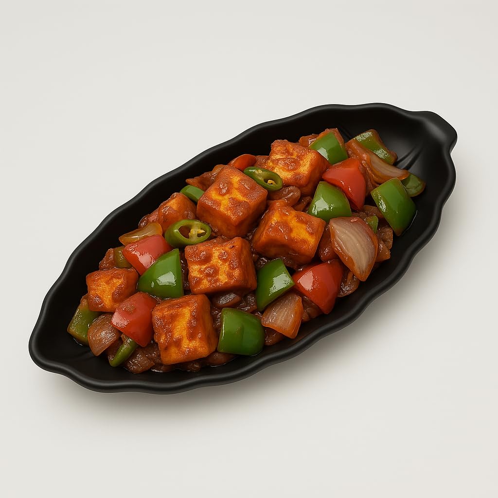GURUBHAI EQUIPMENTS Leaf-Shaped Melamine Platter Set of 6 | 28cm Decorative Serving Trays for Snacks, Appetizers & Desserts | Matte-Finish Serving Platter for Home, Parties & Restaurants