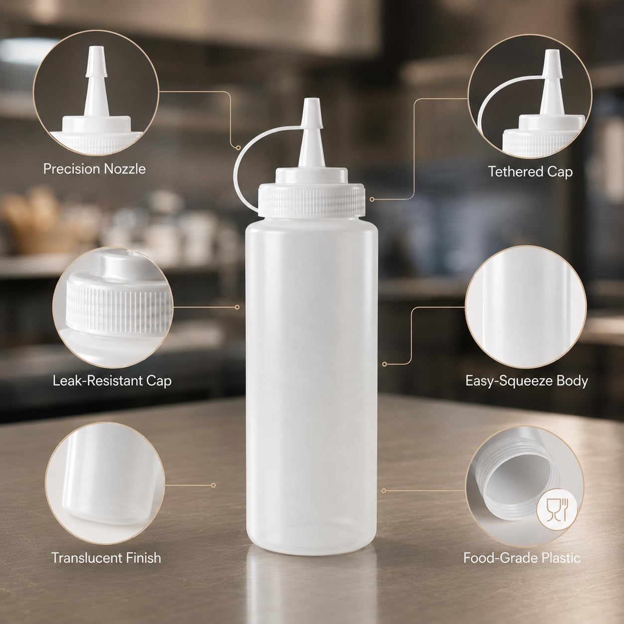 GURUBHAI EQUIPMENTS Ketchup Sauce Bottles | Commercial Squeeze Dispensers for Restaurants, Hotels, Cafeterias & Home Use | Reusable Plastic Bottle for Tomato Sauce, Chutney