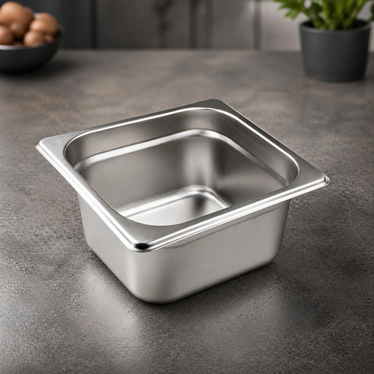 GURUBHAI EQUIPMENTS Gn Pan Food Container 1/2 100mm (4" Deep) Stainless Steel Gastronorm Pan with Lid-(Set of 1) – Easy-to-Clean Food Storage Solution for Commercial Kitchens, Catering use