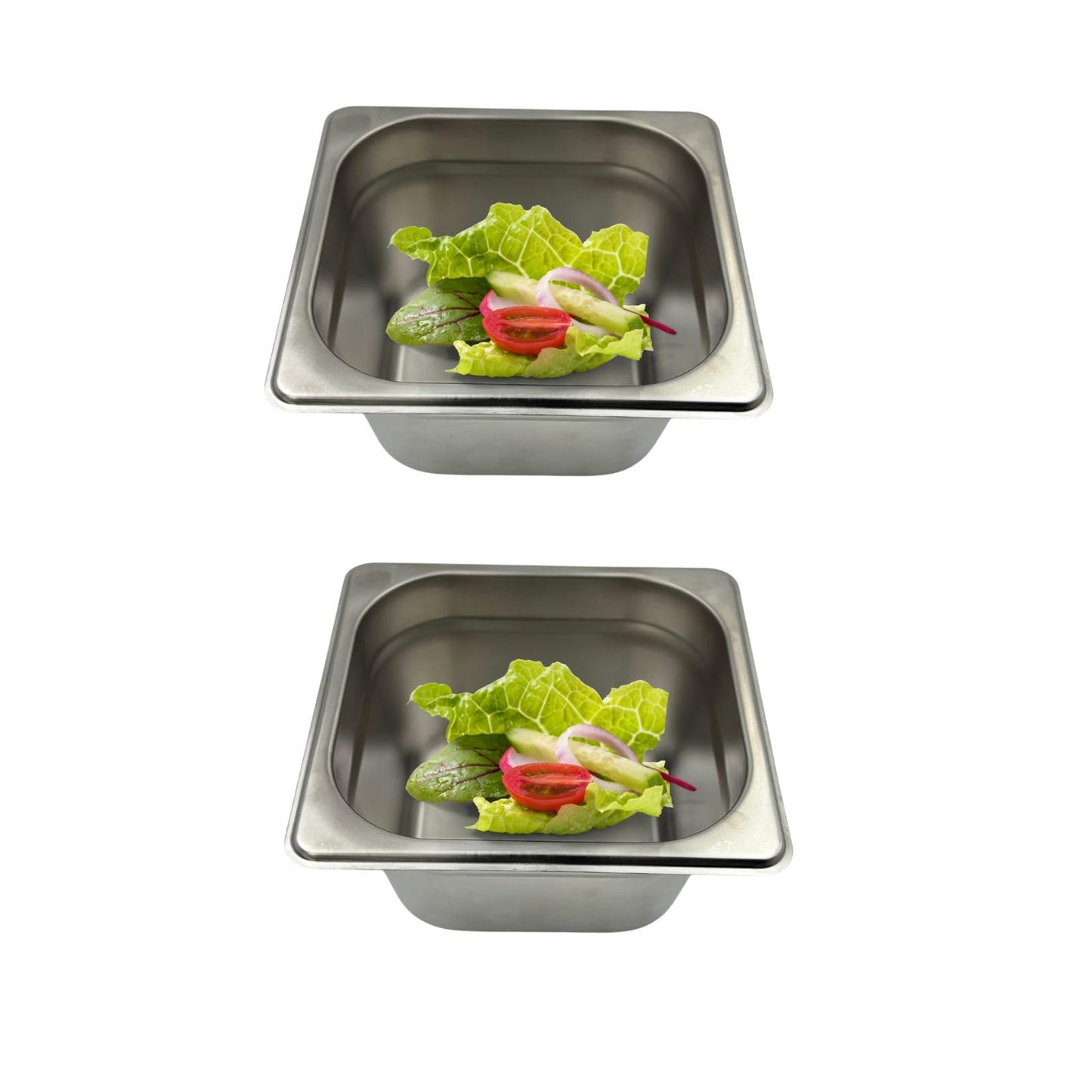 GURUBHAI EQUIPMENTS Gn Pan Food Container 1/2 100mm (4" Deep) Stainless Steel Gastronorm Pan with Lid-(Set of 1) – Easy-to-Clean Food Storage Solution for Commercial Kitchens, Catering use