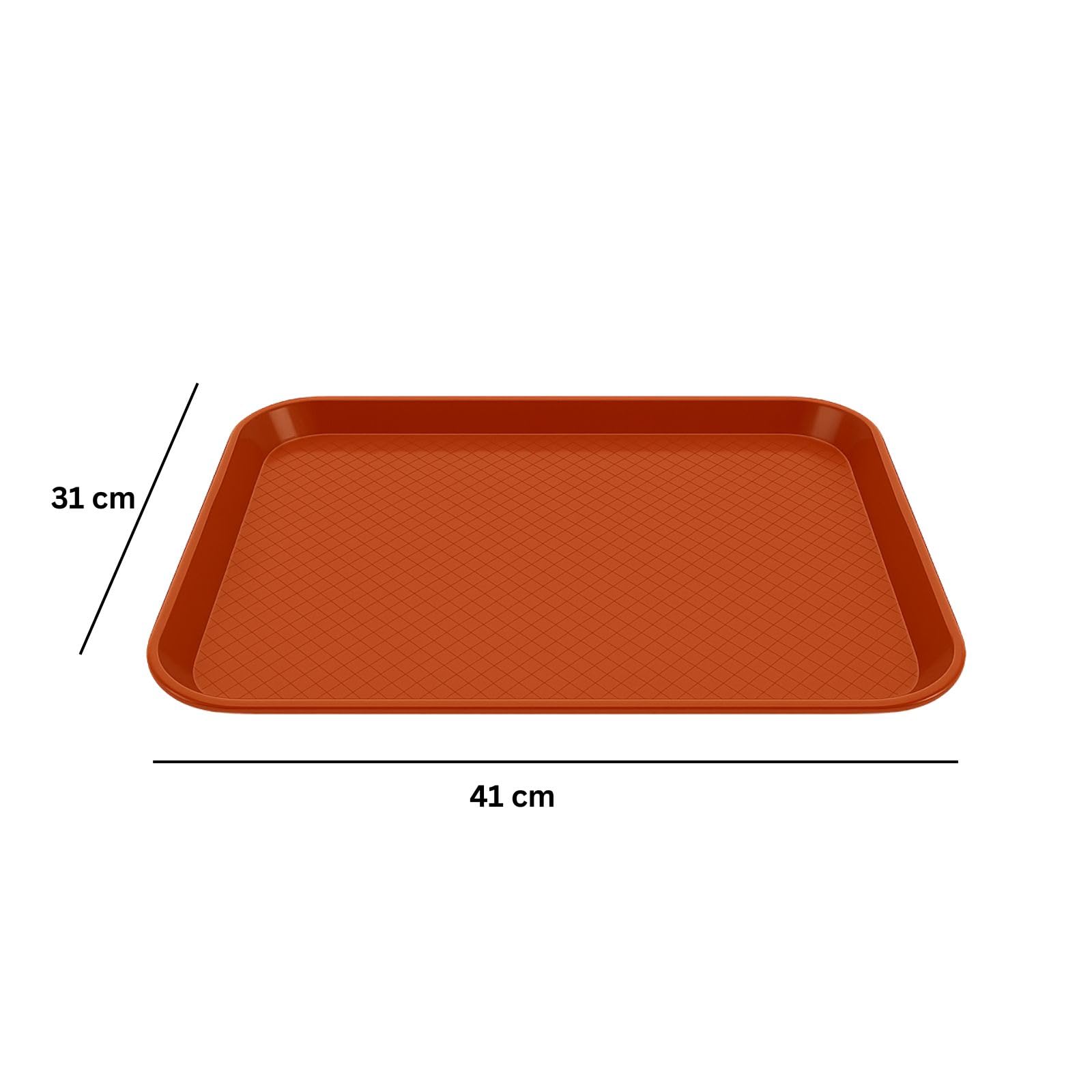 Gurubhai Equipments Serving Tray Heavy-Duty Rectangular Fast Food Trays for Restaurant, Cafeteria, Kitchen & Home Use | Easy-to-Clean, Non-Slip Food Serving Trays