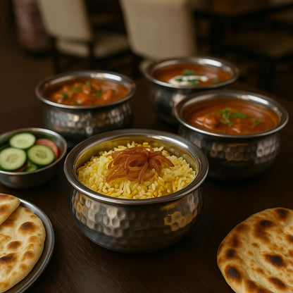 GURUBHAI EQUIPMENTS Spice Serving Bowls with Tray for Dining Table, Home, Restaurant & Hotel Use