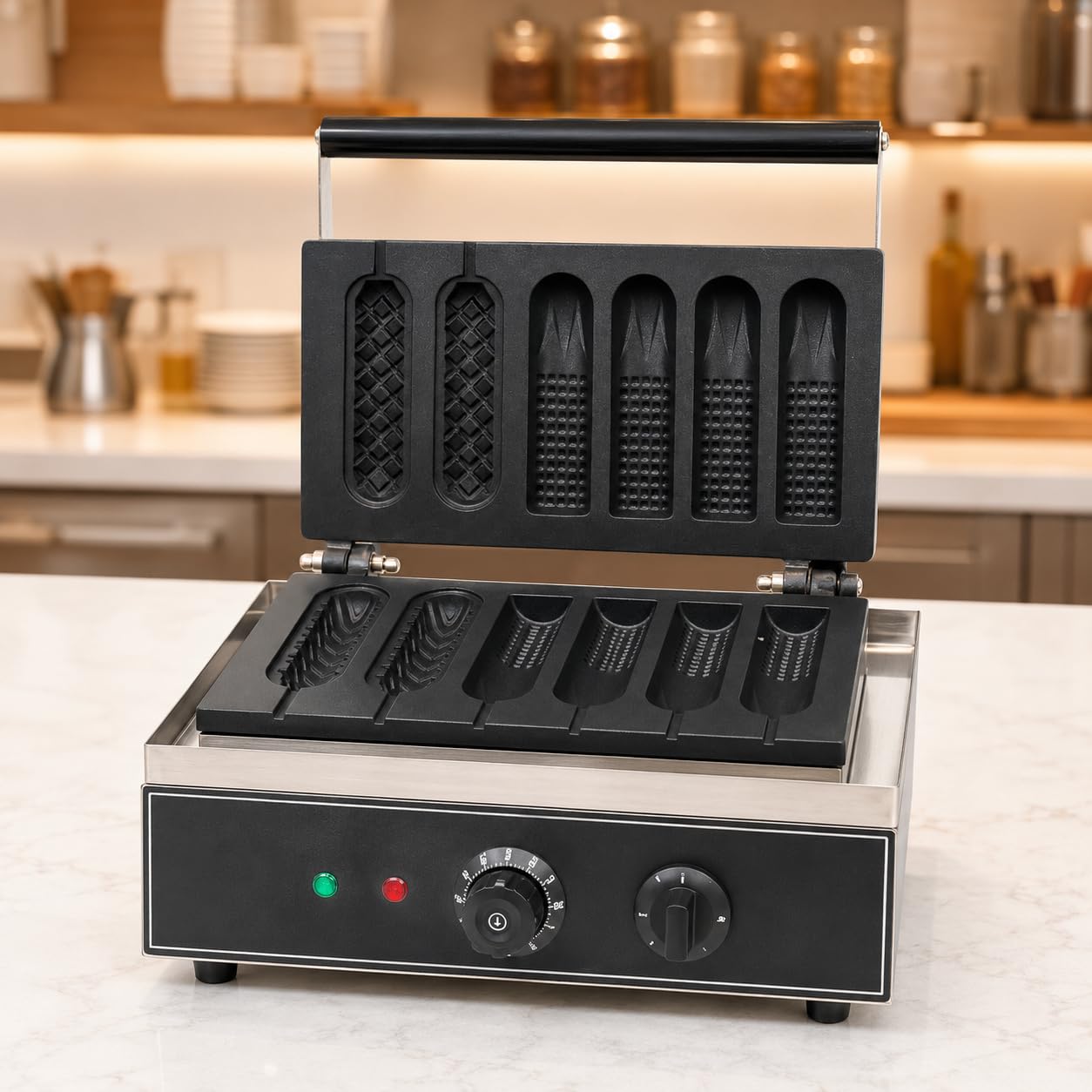Gurubhai Equipments Commercial Waffle Maker Machine, Electric Belgian Waffle Baker, Professional Waffle Machine for Cafe Bakery Restaurant Food Stall