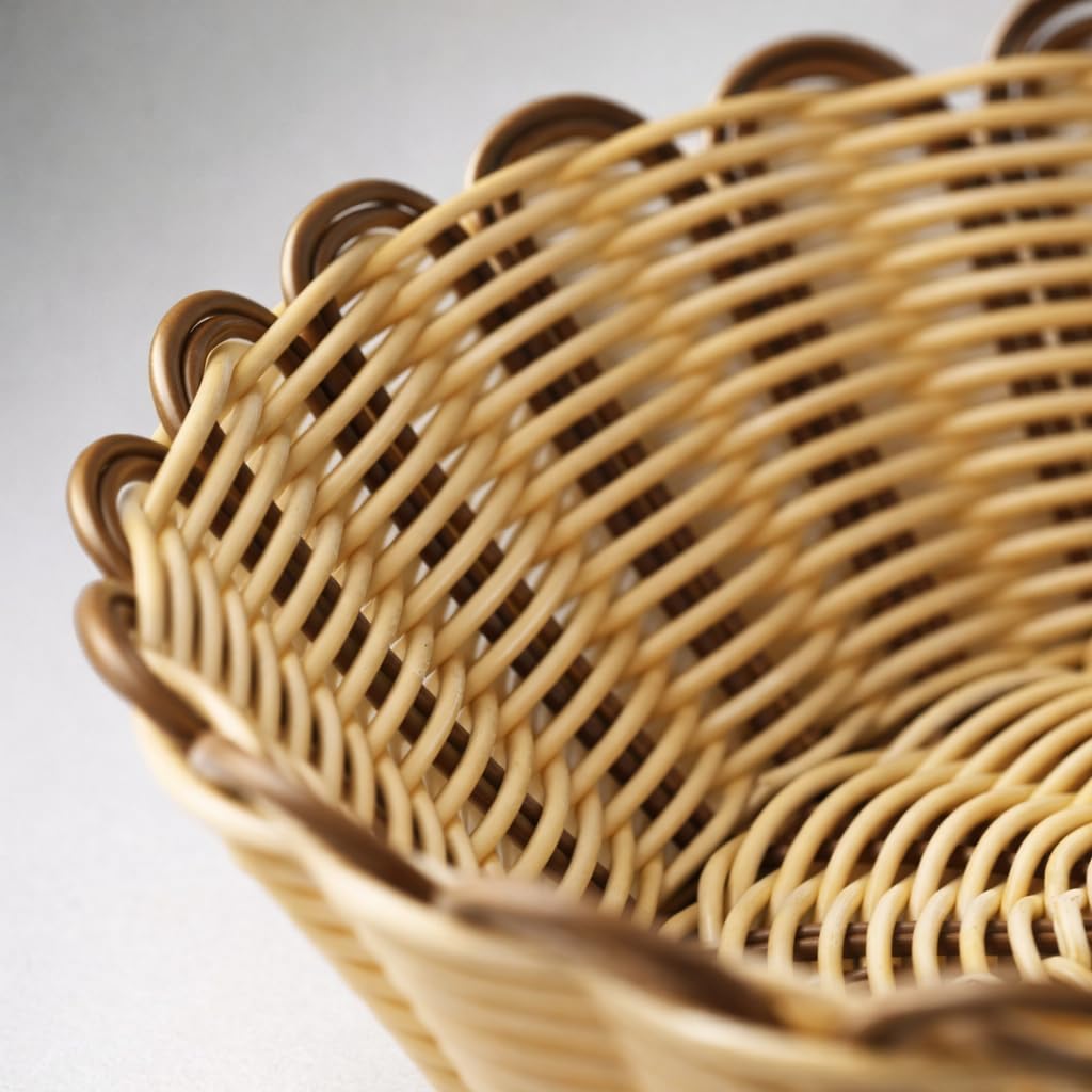Gurubhai Equipments Wicker Basket with Handle, Handwoven Storage and Carry Basket for Home, Kitchen, Laundry and Gift Hampers