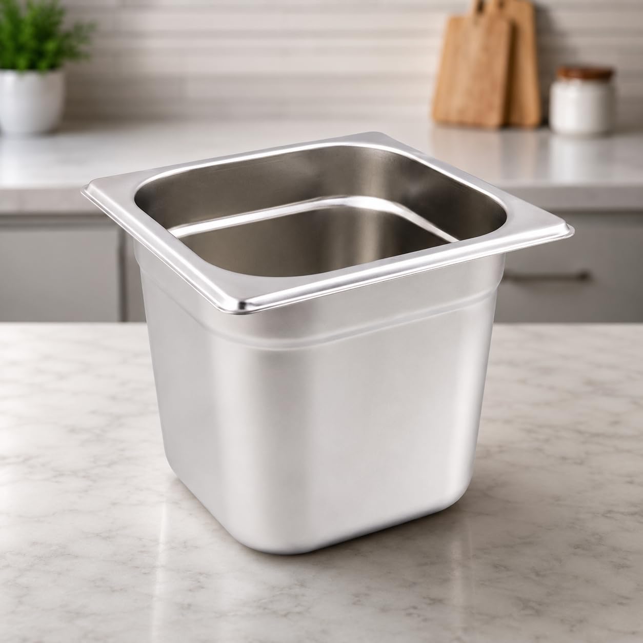 GURUBHAI EQUIPMENTS Gn Pan Food Container 1/6 150 mm (6" Deep) Stainless Steel Gastronorm Pan - Easy-to-Clean Food Storage Solution for Commercial Kitchens, Catering use