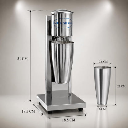 Gurubhai Equipments Electric Stainless Steel Single Head Milkshake Maker, 2-Speed Commercial Mixer With 220V, Includes Mixing Cup, Ideal For Smoothies Heavy-Duty Drink Blender (Single Head),560 Watts