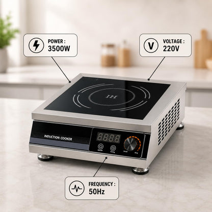Gurubhai Equipment Commercial Induction Cooktop | Flat Induction Stove with Temperature Control | Heavy Duty Commercial Induction for Restaurant, Hotel & Catering Kitchen