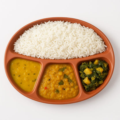 GURUBHAI EQUIPMENTS 4-Compartment Plastic Dinner Plate – Pack of 3 | Durable Partition Thali for Meals | Unbreakable & Lightweight for Home, Hotel, Restaurant & Canteen Use