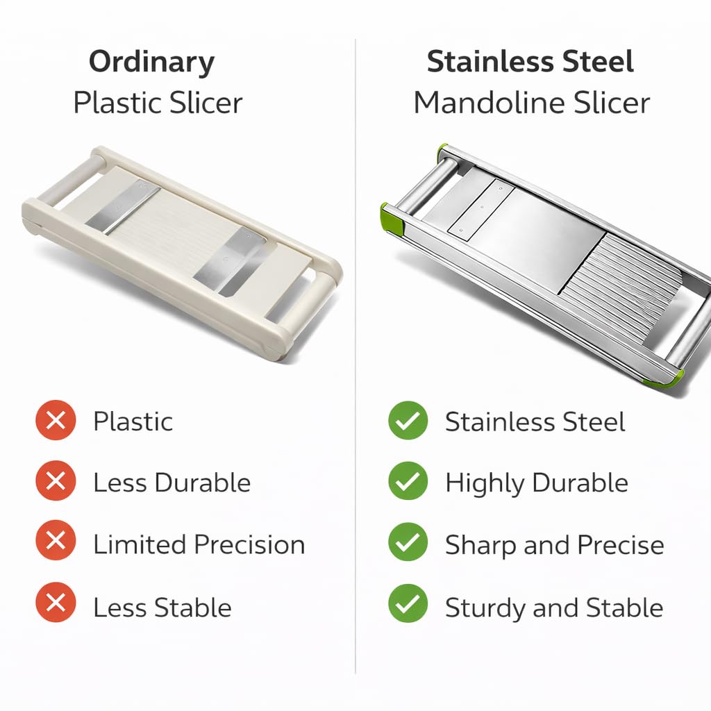 Gurubhai Equipments Stainless Steel Vegetable Cutter & Slicer | Heavy-Duty Manual Slicer for Potato, Onion, Cabbage & Kitchen Use | Durable Commercial-Grade Vegetable Chopper with Sharp Blades