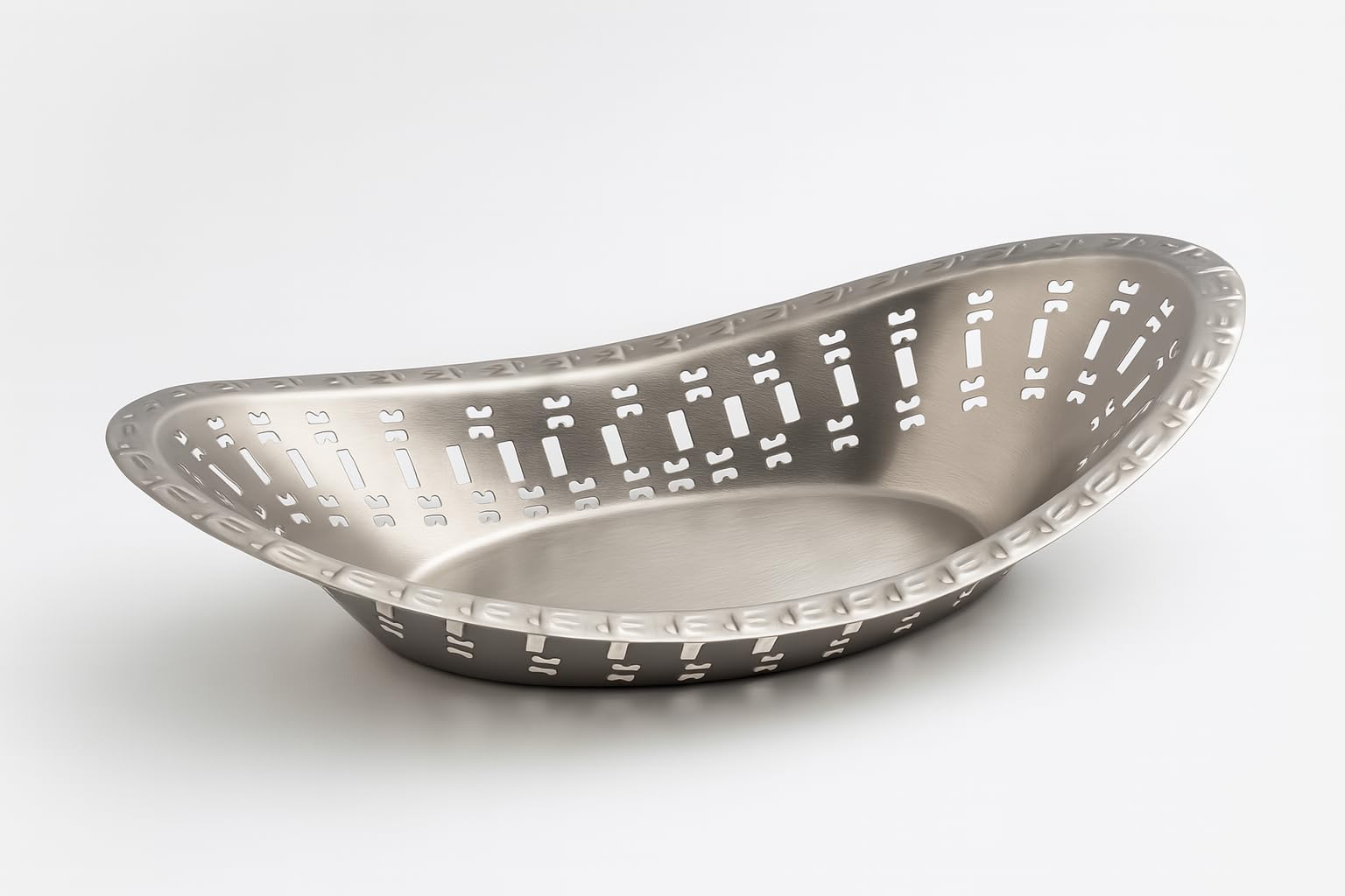 Gurubhai Equipments Stainless Steel Naan Serving Bowl Oval Bread Basket with Laser Cut Design | Elegant Nan Serving Basket for Restaurants, Hotels, Catering & Home Kitchen Use