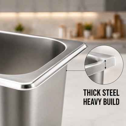 GURUBHAI EQUIPMENTS Gn Pan Food Container 1/2 100mm (4" Deep) Stainless Steel Gastronorm Pan with Lid-(Set of 1) – Easy-to-Clean Food Storage Solution for Commercial Kitchens, Catering use