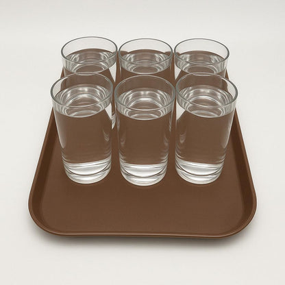 Gurubhai Equipments Fast Food Serving Tray | Durable Plastic Tray 31 x 41 cm for Restaurant, Canteen, Cafe, and Home Use | Non-Slip, Easy to Clean - Brown (Set of 1)