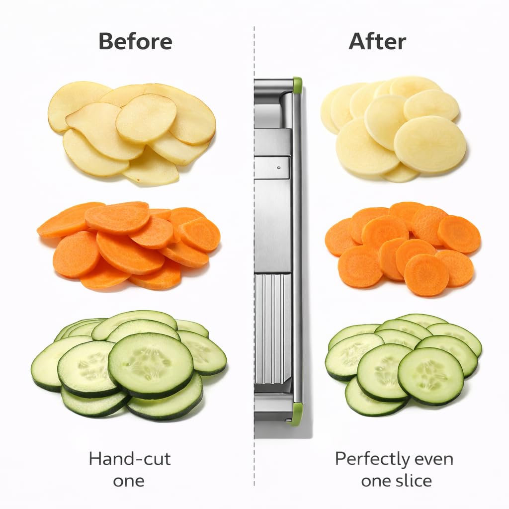 Gurubhai Equipments Stainless Steel Vegetable Cutter & Slicer | Heavy-Duty Manual Slicer for Potato, Onion, Cabbage & Kitchen Use | Durable Commercial-Grade Vegetable Chopper with Sharp Blades