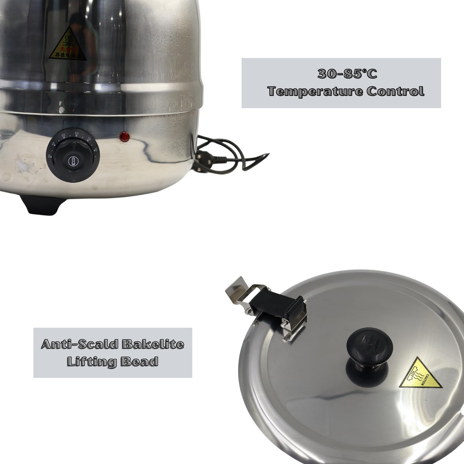 Gurubhai Equipments Electric Golden Soup Kettle Warmer, 10 Liter – Soup Warmer Tureen for Catering, Restaurants & Buffets, Ideal for Keeping Soups, Stews & Hot Foods Warm