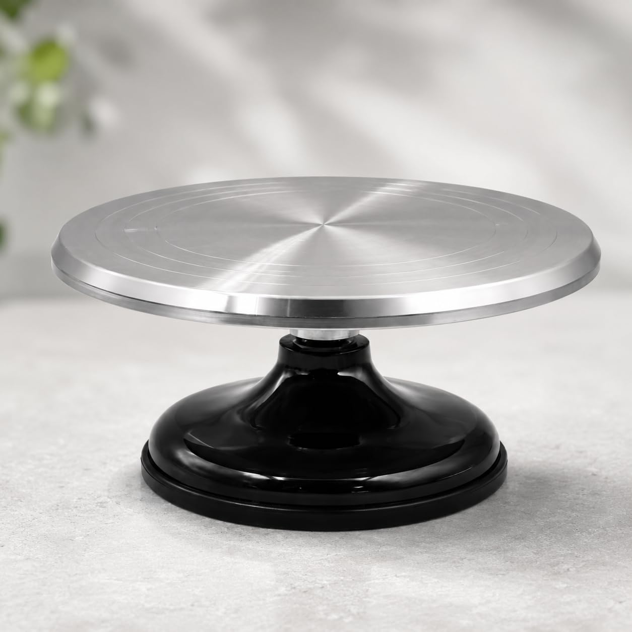 Gurubhai Equipments Stainless Steel Cake Turntable with Non-Slip Base | 360° Rotating Cake Decorating Stand for Icing, Frosting & Baking | Heavy Duty Cake Stand for Home & Professional Bakers