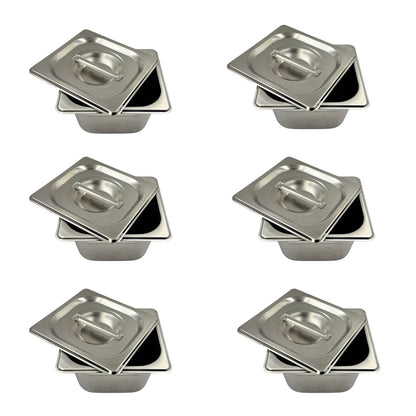 GURUBHAI EQUIPMENTS Gn Pan Food Container 1/2 100mm (4" Deep) Stainless Steel Gastronorm Pan with Lid-(Set of 1) – Easy-to-Clean Food Storage Solution for Commercial Kitchens, Catering use