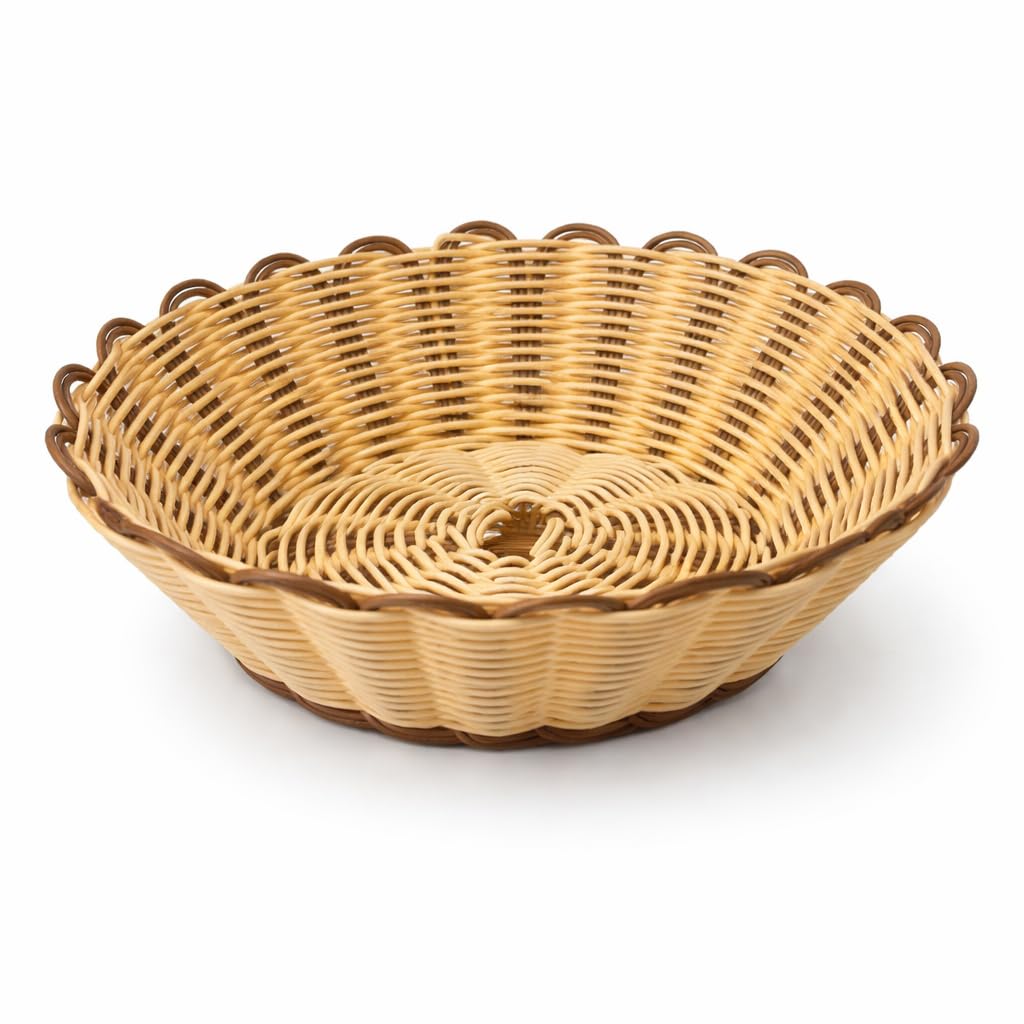 Gurubhai Equipments Wicker Basket with Handle, Handwoven Storage and Carry Basket for Home, Kitchen, Laundry and Gift Hampers